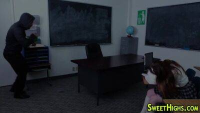 Teen student gives footjob - veryfreeporn.com