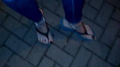 Feet Lover In Sexy Platform Flip Flops - hclips.com