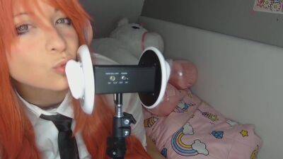 Ahegao Asmr Ear Licking Cute Girl Makima Cosplay Deep Relaxation - hclips.com