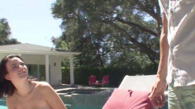 First, A Blowjob By The Pool Then Sex Inside - upornia.com