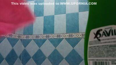 In The Bathroom, Watching My Chubby Girlfriend When She Takes A Shower - upornia.com