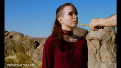 Petite, hardcore submissive masochist Brooke Johnson drinks piss, gets a hard caning, and get a severe facesitting rimjob session on the desert rocks of Joshua Tree in this Domthenation documentary - xxxfiles.com