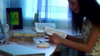 Long Haired Bookworm Anoushka Her Big Teen Ass In A Thong! - hclips.com