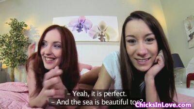 Redhead euro lesbian sensually licks pussy - sexu.com