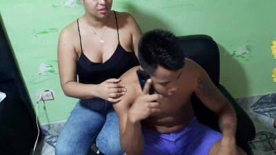 My Stepsister Interrupts My Call And Sucks My Cock - hclips.com