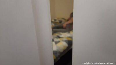 Roommate was caught masturbating while she was talking to her boyfriend and fucked - veryfreeporn.com