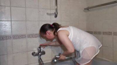 Evening Bath Bukkake - Nylonlingerie Studio - hclips.com