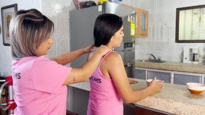 Nerdy Petite Stepsister Is Wet For Massage Before Breakfast! Naty Delgado And Rachel Ordonez - hclips.com