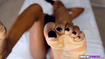 Mocha Jerks His Cock With Her Black Feet Up - upornia.com