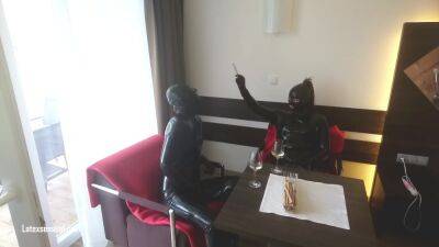 In Latex Covered Couple Enjoys A Good Drink - hclips.com