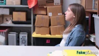Brunette Brooke Bliss fucked in the back of the store - veryfreeporn.com
