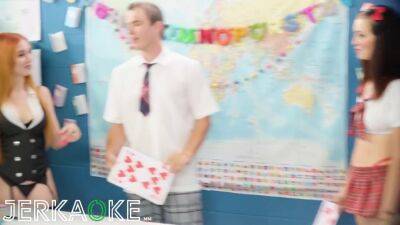 Madison Spears - Sexy Teacher Gets Students To Strip And Fuck In Gameshow - Madison Spears And Corra Cox - upornia.com