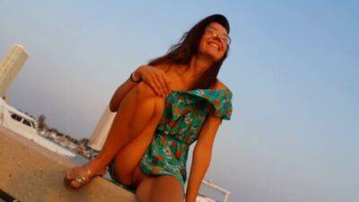 No Panties At Yacht Club During Evening Walk - upornia.com