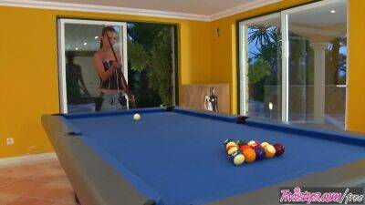 Carina - Euro teen Suzie Carina spreads her pussy on the pool table - sexu.com - Czech Republic