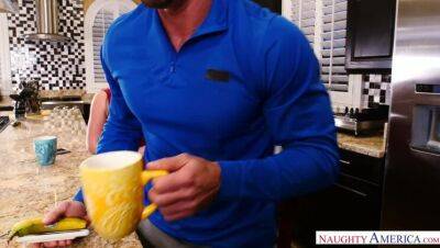 Angela White - fucking in the desk with her big natural tits - porntry.com