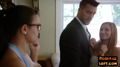 Busty bondage sub pussy pounded from behind in kitchen - txxx.com