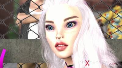 Basketball players fuck hard a sexy cheerleader girl on the street - txxx.com