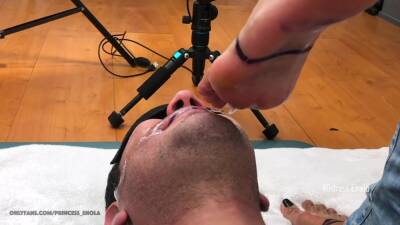 Enola - Dark Reverse And Forward Challenge Foot Gagging - hclips.com