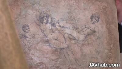 Shy Japanese cutie gangbanged by the art class - sexu.com - Japan