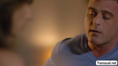 Gorgeous TS barebacks her new boyfriend - fetishpapa.com