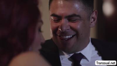 Busty Tgirl barebacks her fat dude date - fetishpapa.com