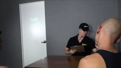 Ass fucking both suspects at once on the office desk - nvdvid.com