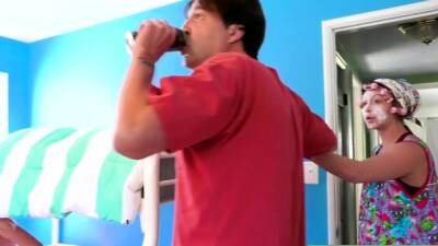 A stepdad licking then fucking his blonde teen stepdaughter - icpvid.com