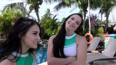 Fucking cheerleader besties pool side one by one - nvdvid.com