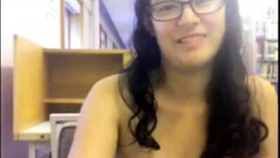 nerd getting naked in library - drtuber.com