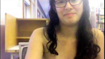 nerd getting naked in library - drtuber.com