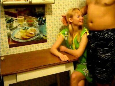 Blonde Girl Fucked At Kitchen Table - drtuber.com