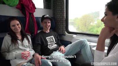 Slovakian teenagers fuck on the train - sunporno.com