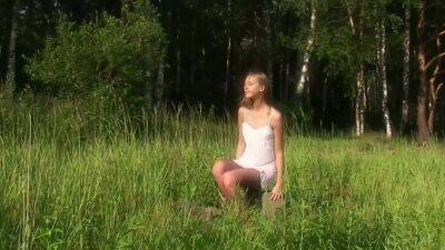 Blonde Ksenya B Takes A Naked Walk In The Forest - upornia.com - Russia