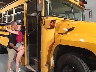Schoolgirl gets butt fucked on the bus - pornoxo.com