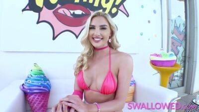 Kenzie Anne - Busty Blonde - Busty Blonde Bombshell Gets A Mouthful Of Cock And Cum With Kenzie Anne - upornia.com