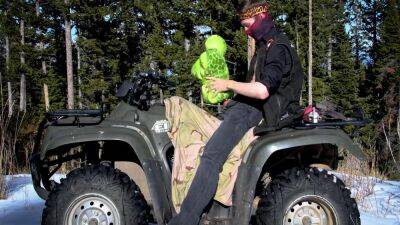 Biker Fucks Plush Toy While On Atv Four Wheeler In The Wilderness - hclips.com