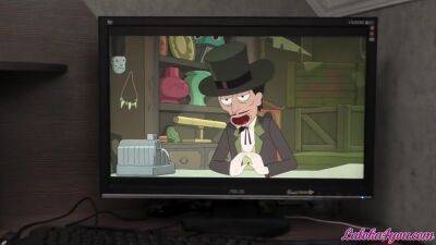 Girl Distracted Lover From Watching Rick And Morty Blowjob And Sex With Rick Morty - hclips.com