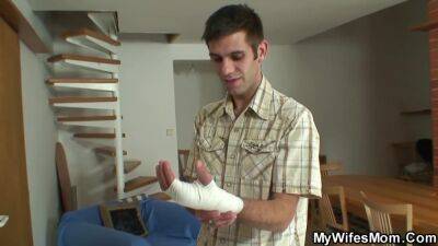 The Old Woman Jumps On The Penis Of A Young Handsome Man - upornia.com