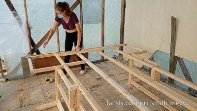 Teen Is Tired Of Sawing A Tree And Decided To Undress - hclips.com