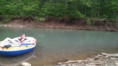 Masturbating At The Creek In A Raft - hclips.com