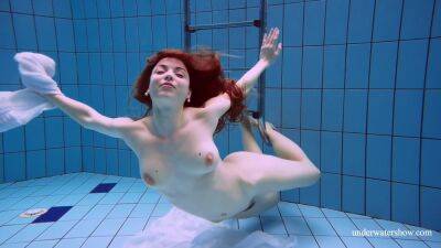 Redhead Marketa In A White Dress In The Pool - upornia.com - Russia