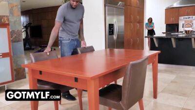 Sensual Housewife With Large Breasts Gets On Her Knees And Swallows On Two Muscular Workers - upornia.com