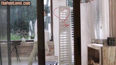 Cumonfeet Babe In Lingerie Gives Amazing Outdoor Footjob - upornia.com