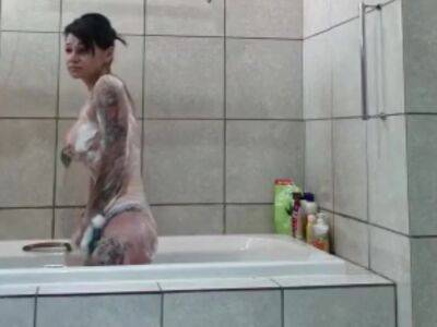 Bratty Stepsis Taking A Bath And Playing - hclips.com