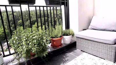 Pantyhose model is masturbating on balcony - hclips.com