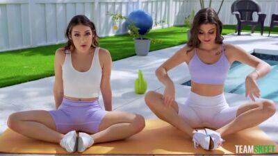 Violet Gems - Mae Milano, Ko Ko And Violet Gems In Double Trouble Yoga Sesh - upornia.com
