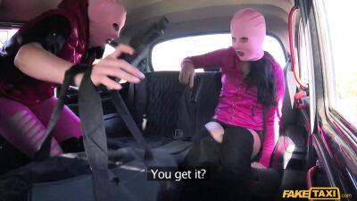 Yasmin Scott - Lady D and Yasmin Scott in nylon masks take turns on taxi drivers massive dong - sunporno.com