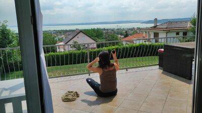 Hairjob On The Balcony - hclips.com