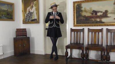 Lola Plays With Her Smart Uniform As She Slips It All Off - hclips.com
