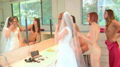 Young Newlywed Goes Lesbi With Her Young Beautiful Bridemaids - sunporno.com